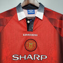 CAMISA MANCHESTER UNITED I 1996 MASCULINA (RETRÔ) MANGA LONGA