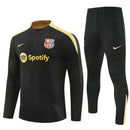 Conjunto Barcelona Preto Dourado 24/25
