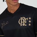 Camisa Flamengo Zico 1981 Preto e Ouro Retrô Masculina - Zico